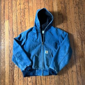 Denim Distressed Faded Carhartt Jacket